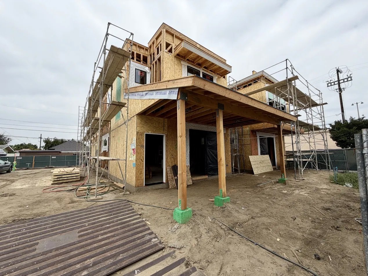 Entrada construction progress, west elevation, May 2026