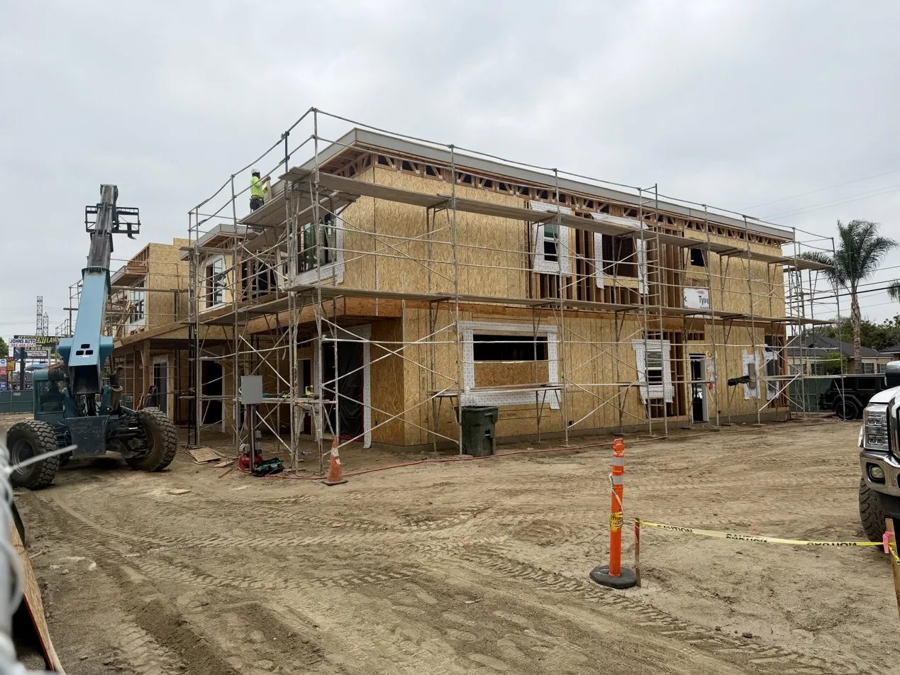 Entrada construction progress, east elevation, May 2026