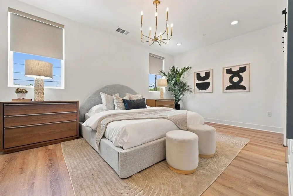 Primary bedroom in The Meridian